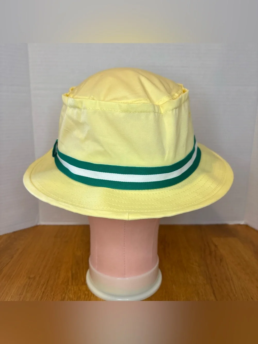 American Needle Masters Golf Bucket Hat Embroidered Logo Yellow White/Green 2X